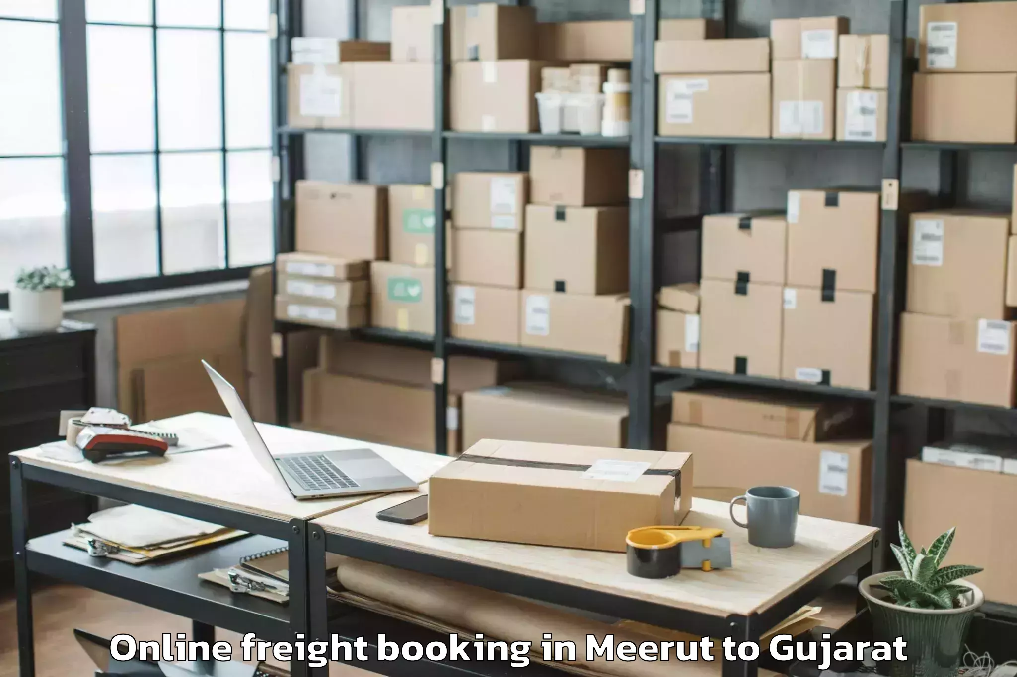 Top Meerut to Dhrangadhra Online Freight Booking Available